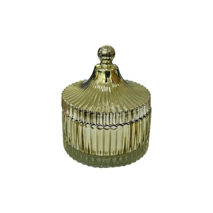 CANDELA IN VETRO 13X10 ORO